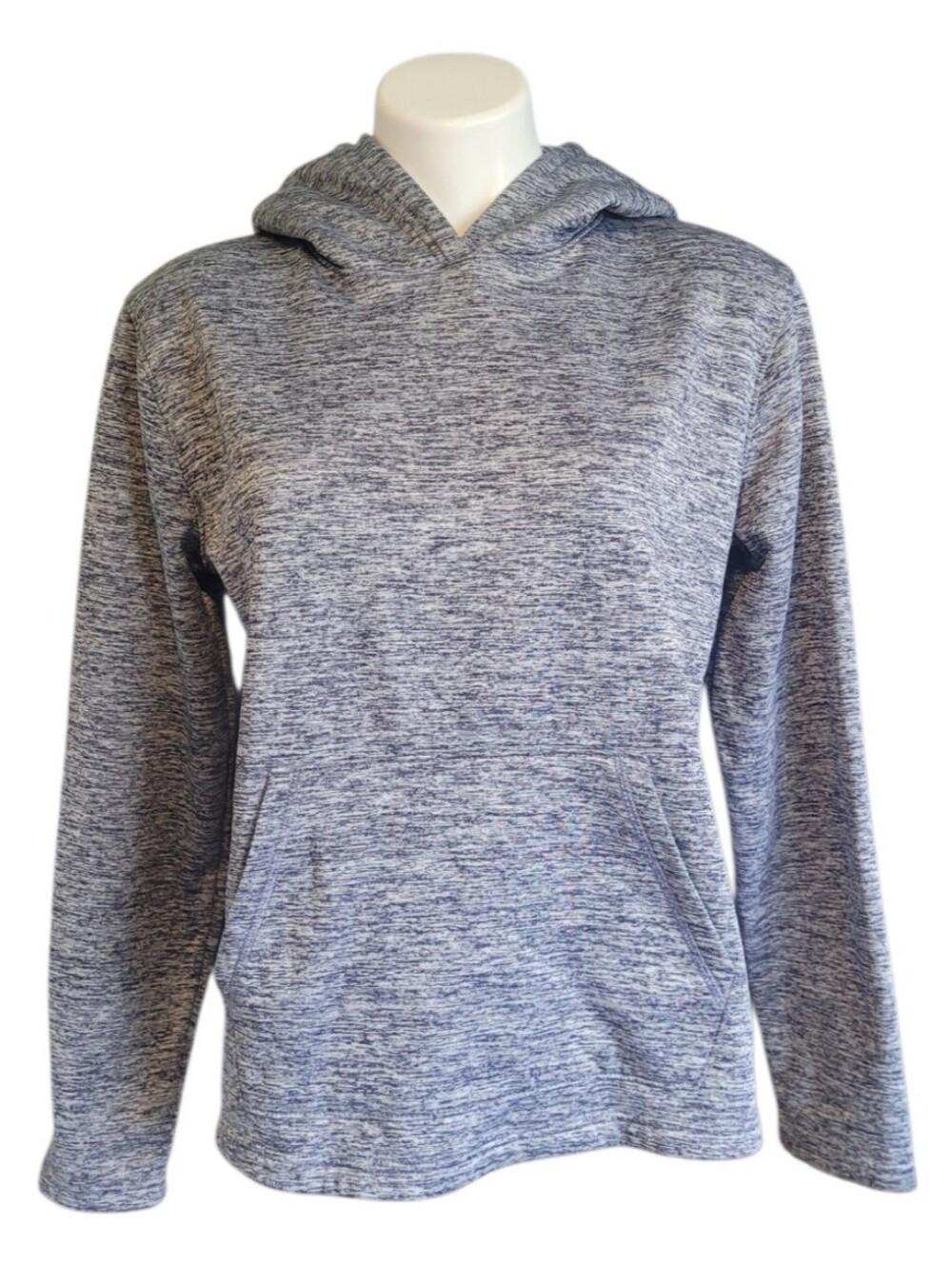 Emily B Womens Medium Blue Heathered Space Dye Pullover Hoodie